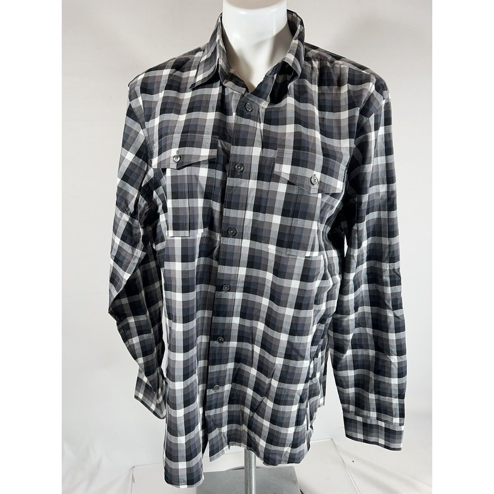 Michael Kors Check Shirt Mens XL Cotton Two Pocket Designer Preppy Casual